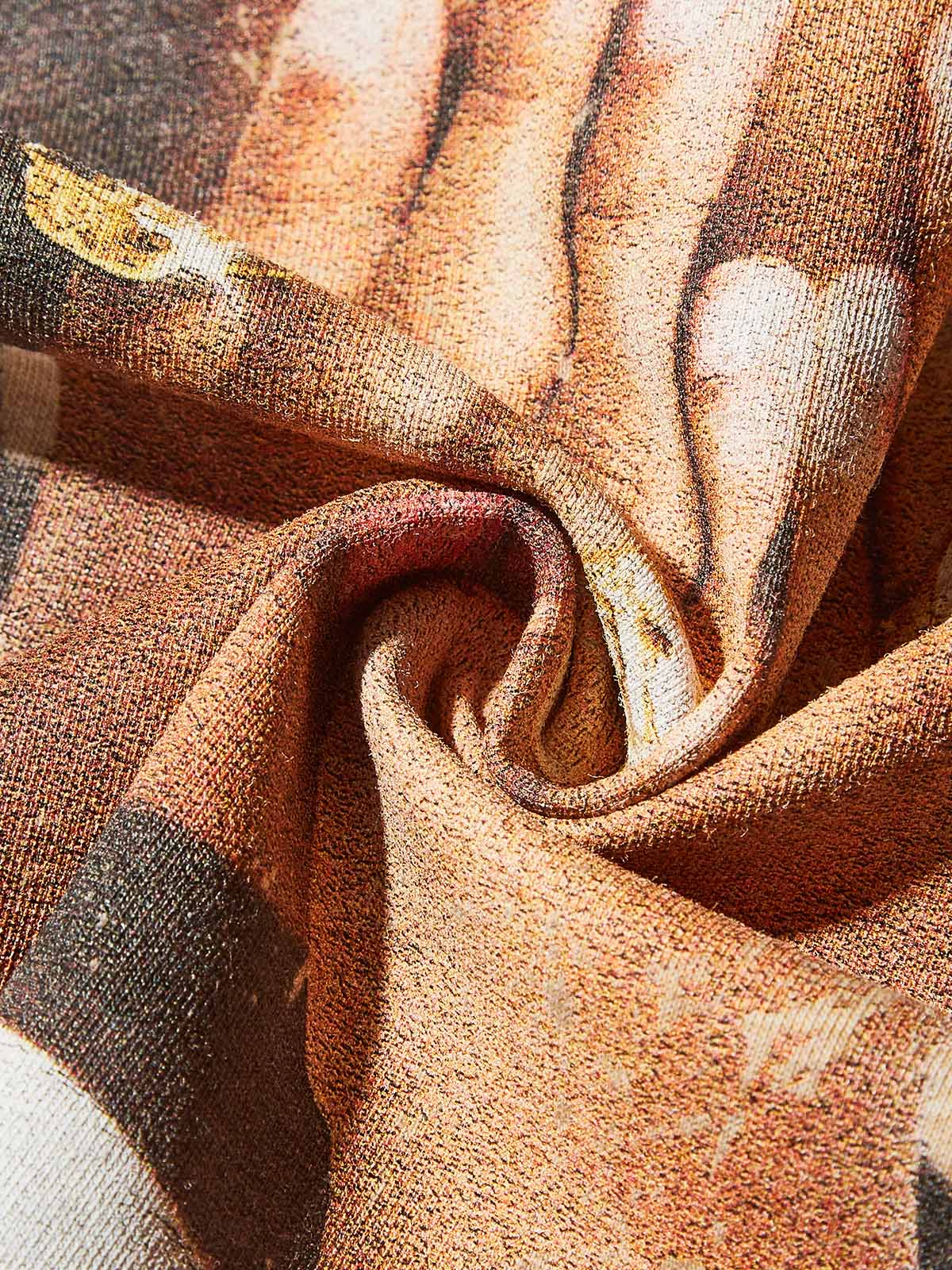 Boxy Oversized T-shirt with Hip-Hop Kid Covering Eyes Print