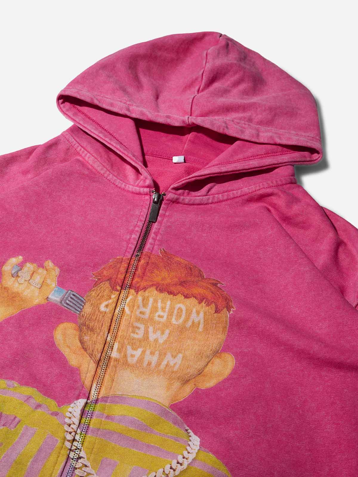 "What? me worry" Bad Boy Back Figure Print Hoodie