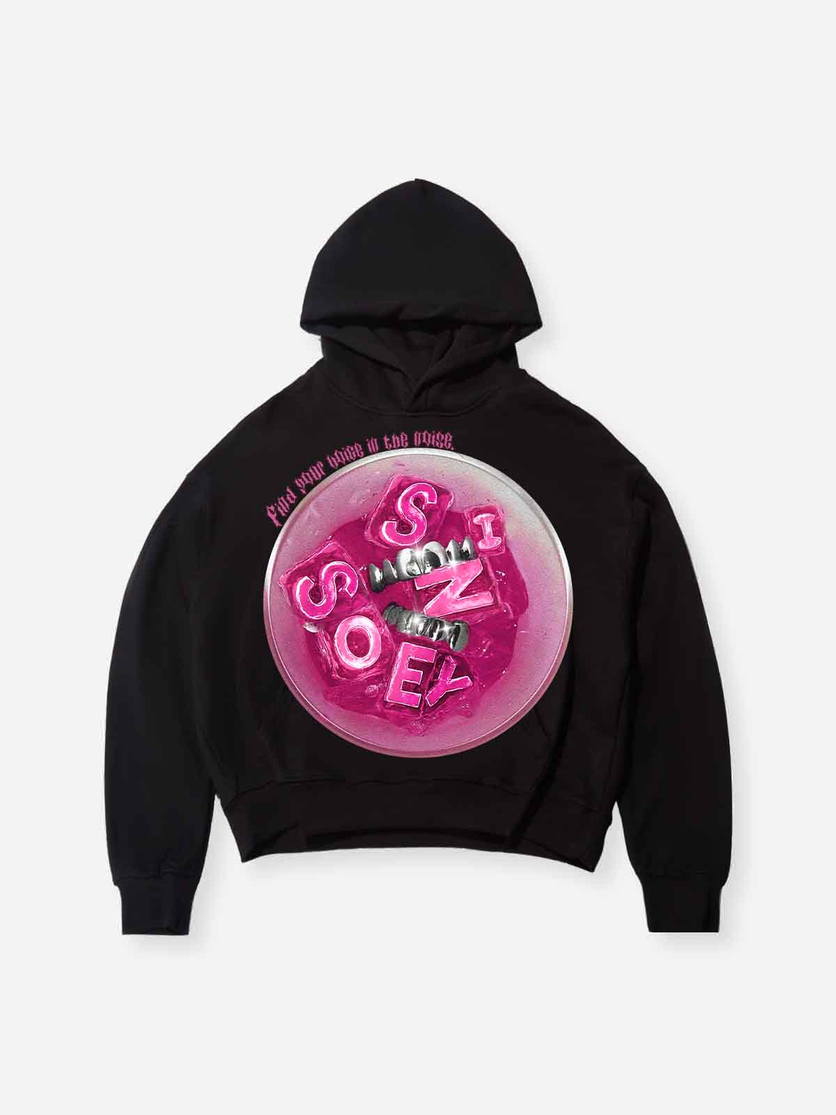 Pink Icy Drink Print sweat-wicking tech fabric hoodie