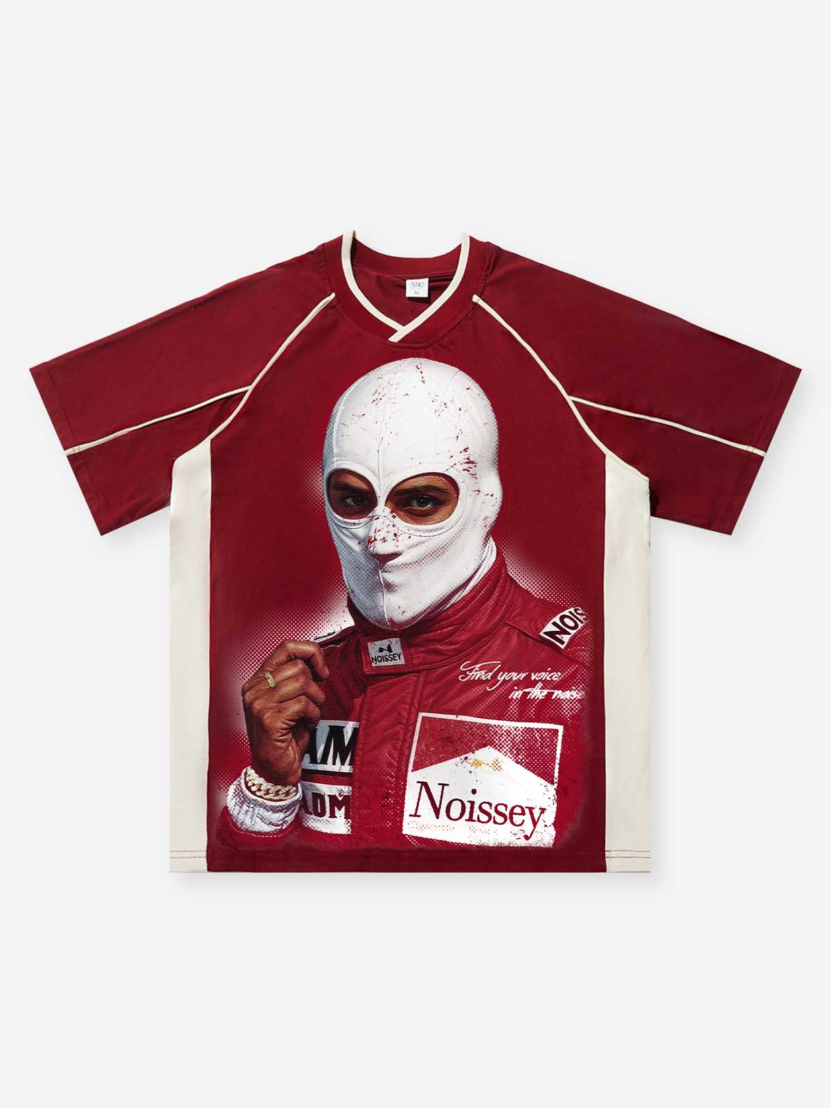 Racing Red Print Preppy T-shirt