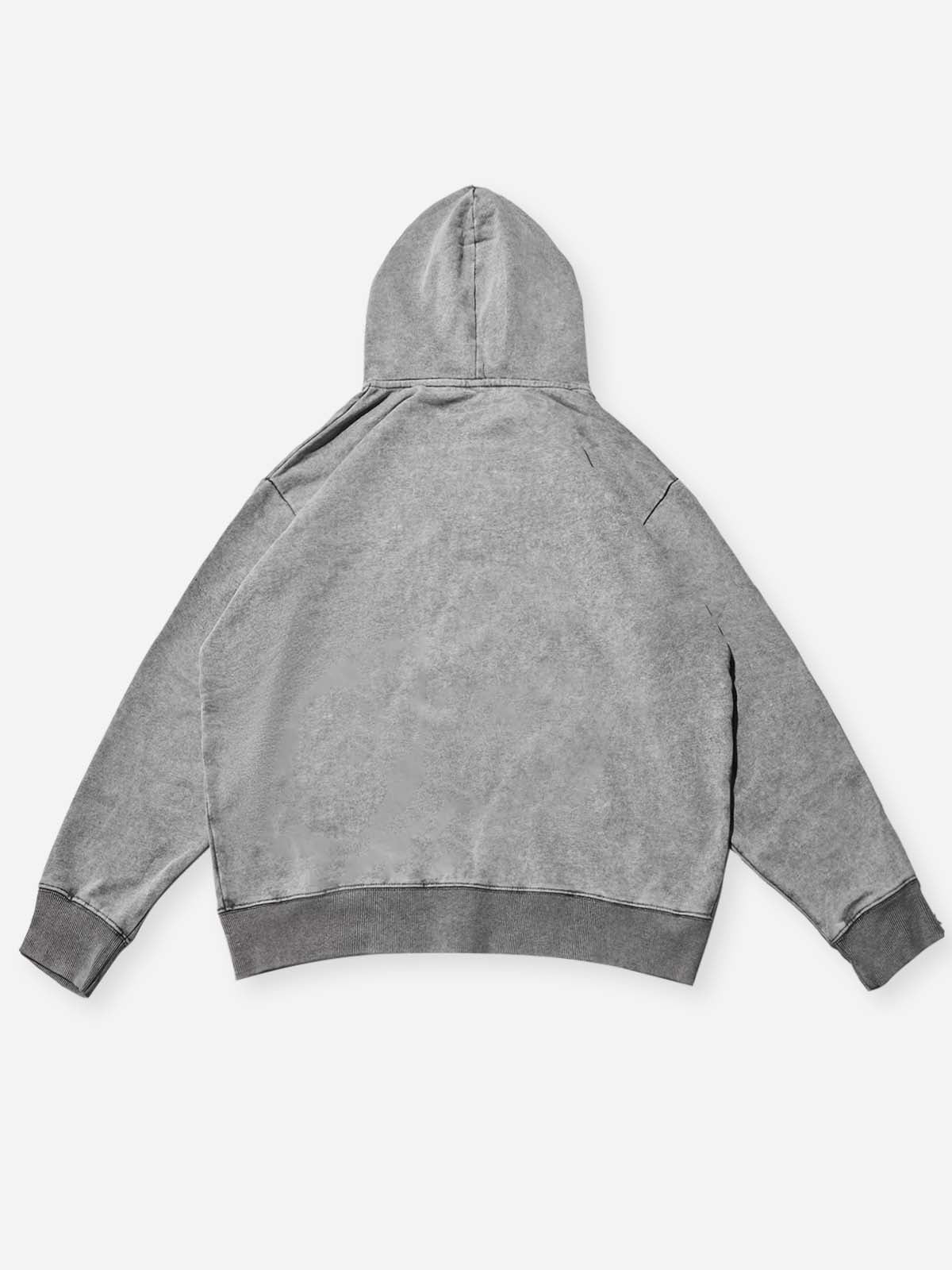 The Last Supper Grills Gray Washed Printed Hoodie