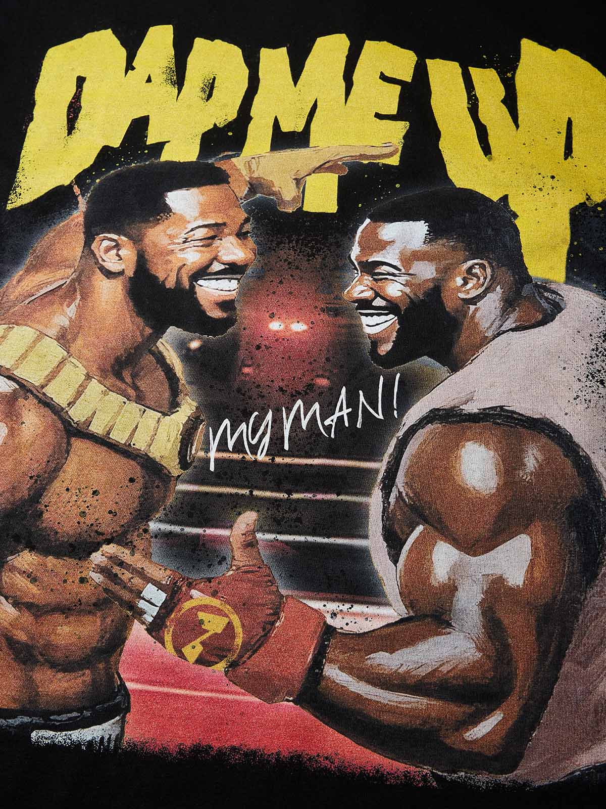 DAP ME UP! Black Oversized Printed T-shirt