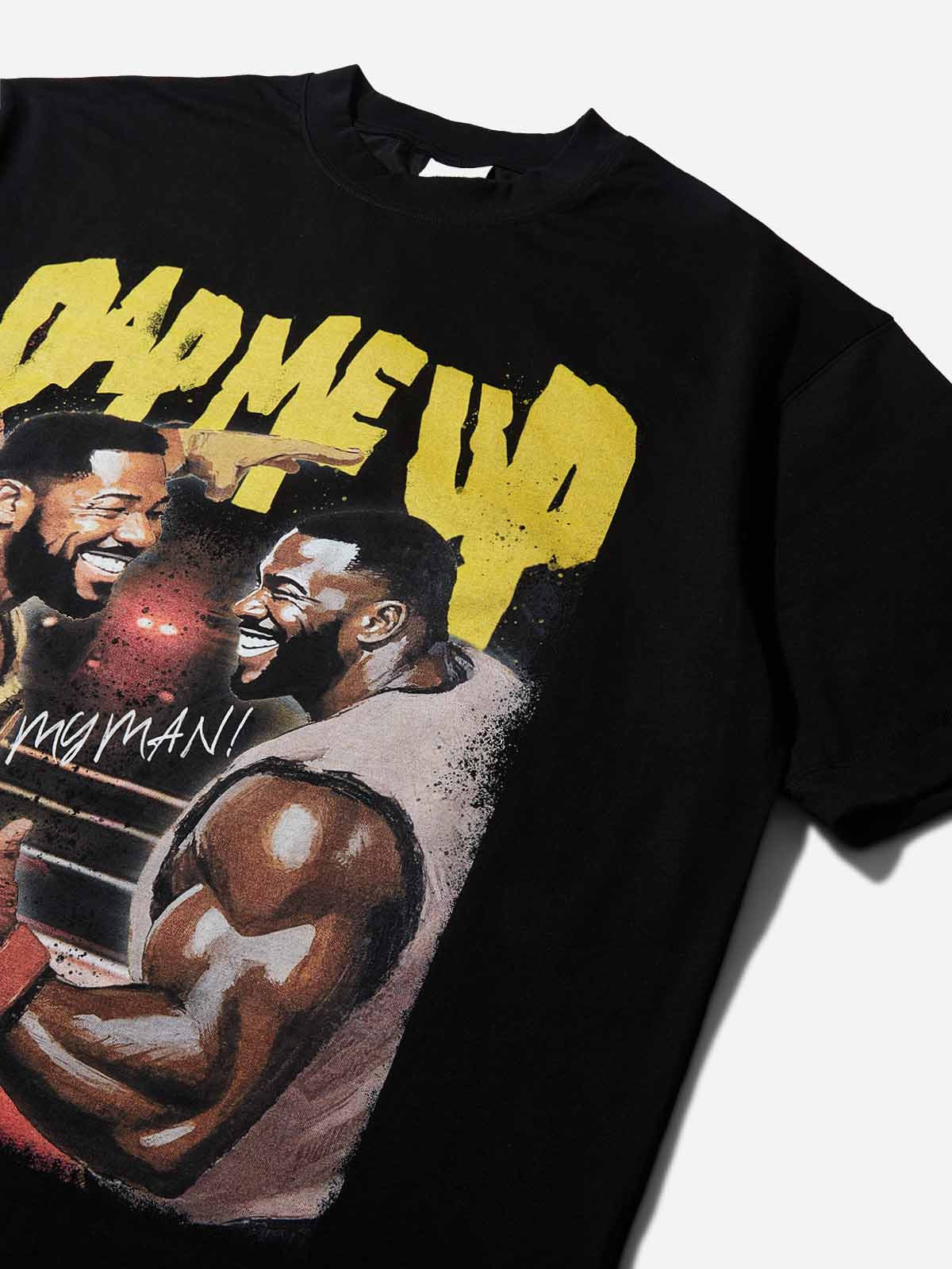 DAP ME UP! Black Oversized Printed T-shirt