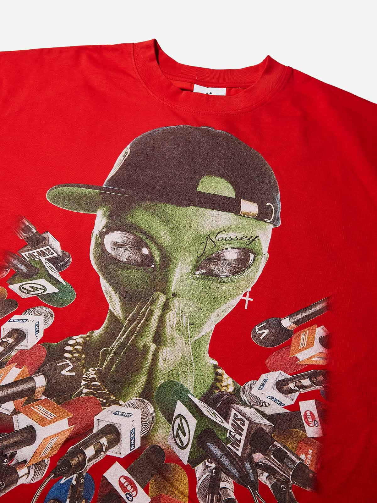 Boxy Oversized T-shirt "Alien Says: NO TALK"