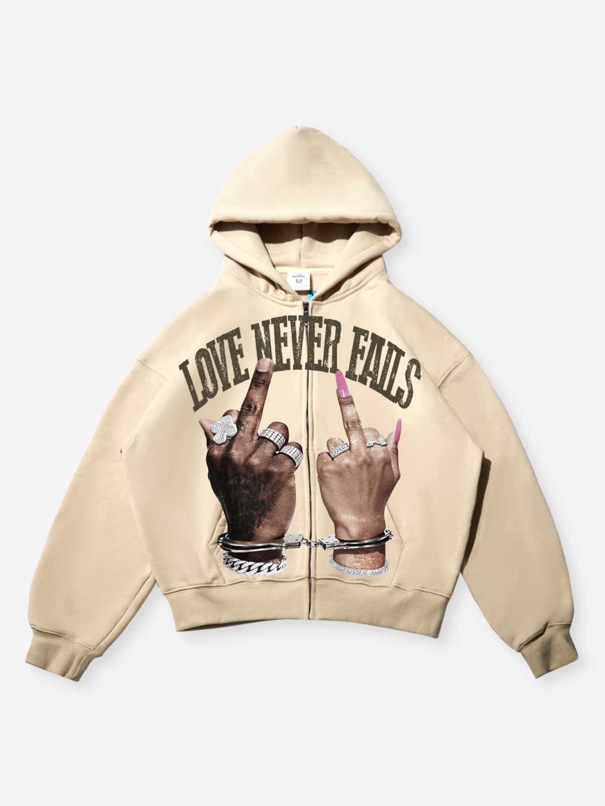 Love Never Fails Shell-Colored Warm Hoodie