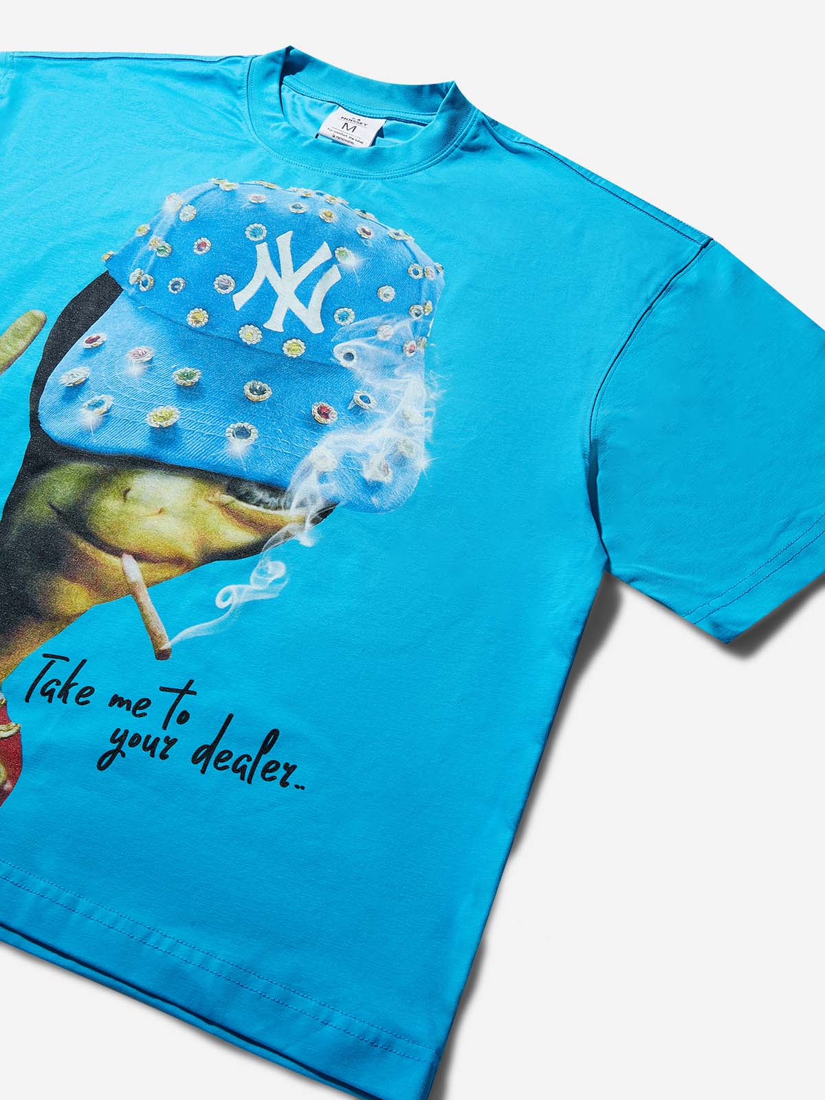 Take me to your dealer! Blue Boxy Oversized T- shirt