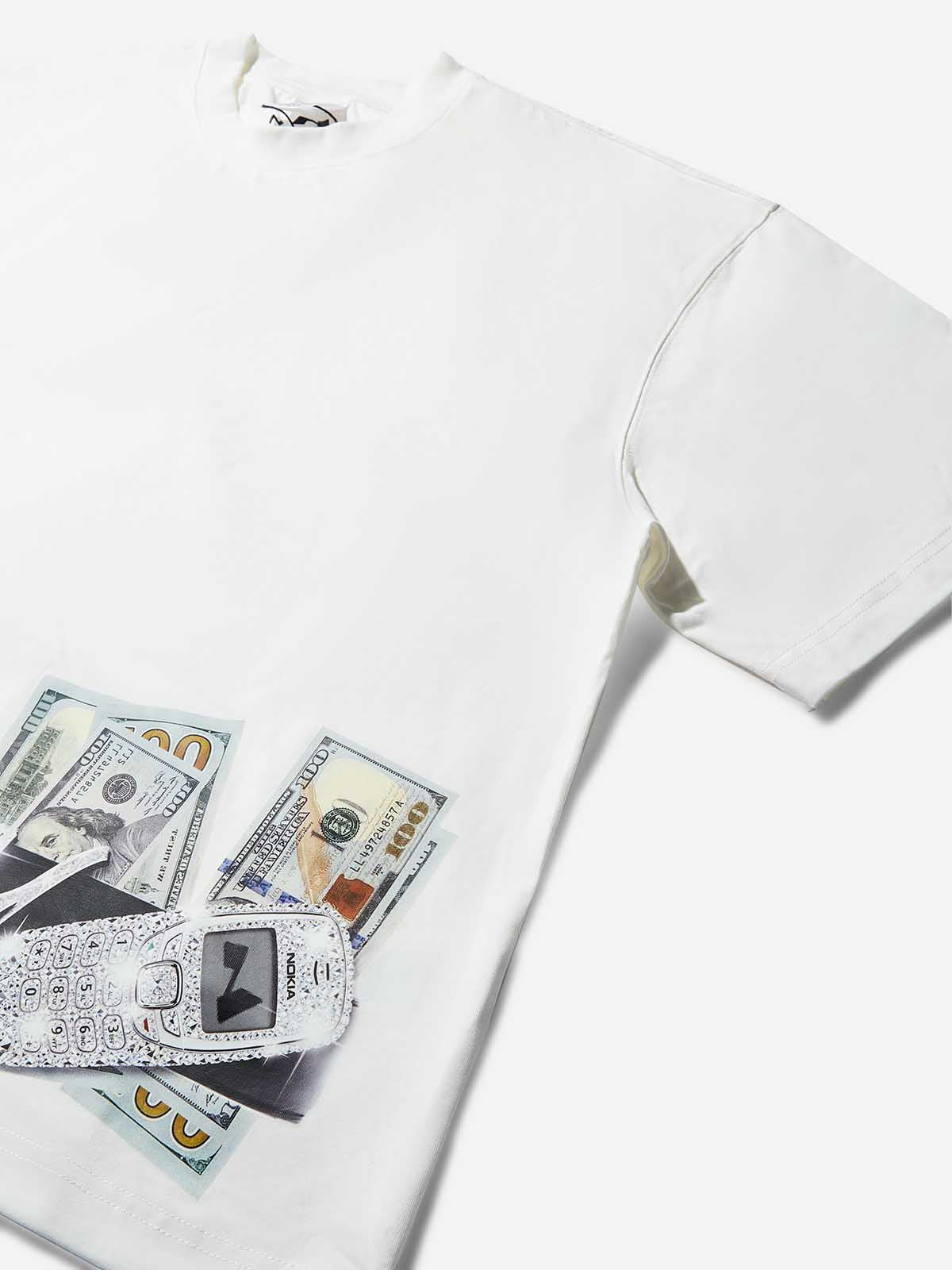 Boxy Oversized T-Shirt with "Pin Money at Waist" Print