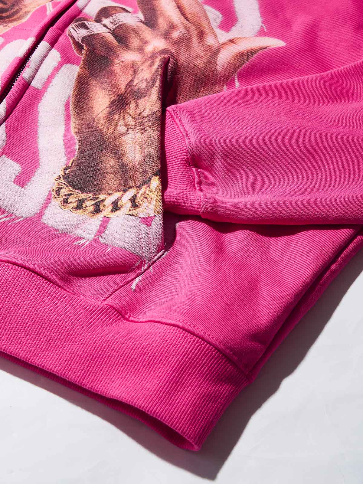 HATERS PRESSED! Pink Warm Printed Hoodie