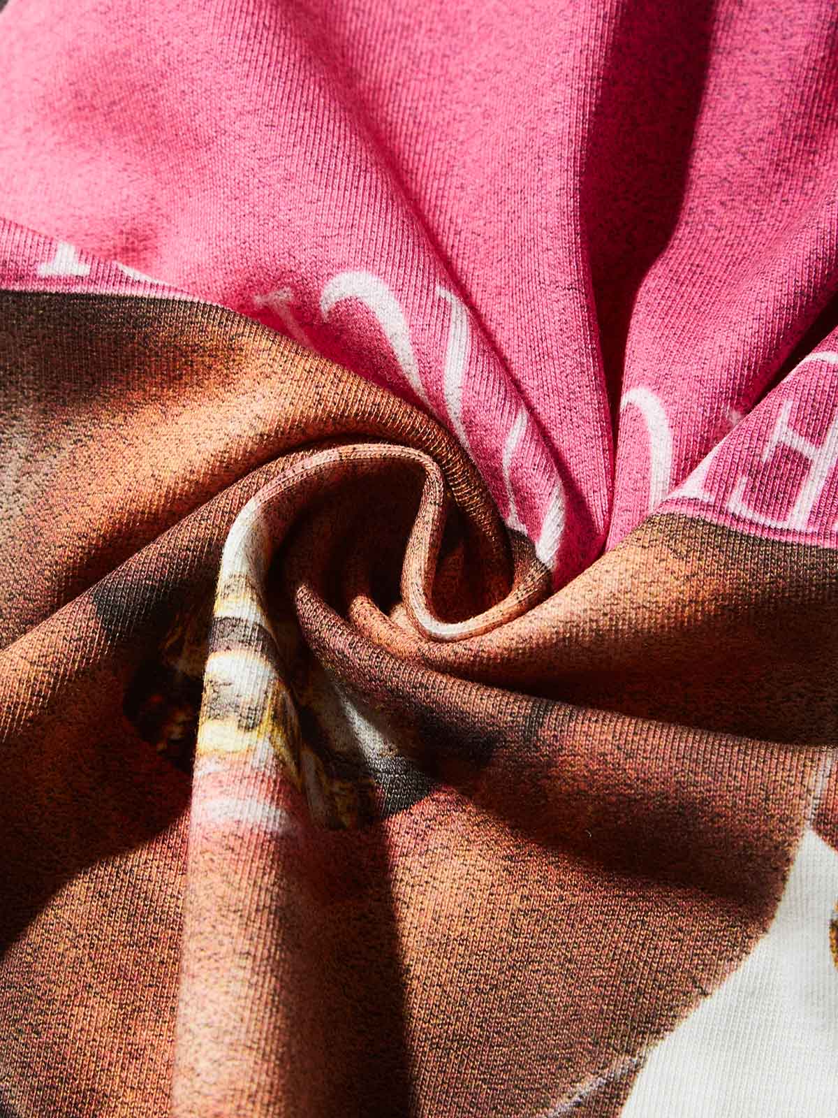 Boxy Oversized T-Shirt with Funny Child Portrait Print