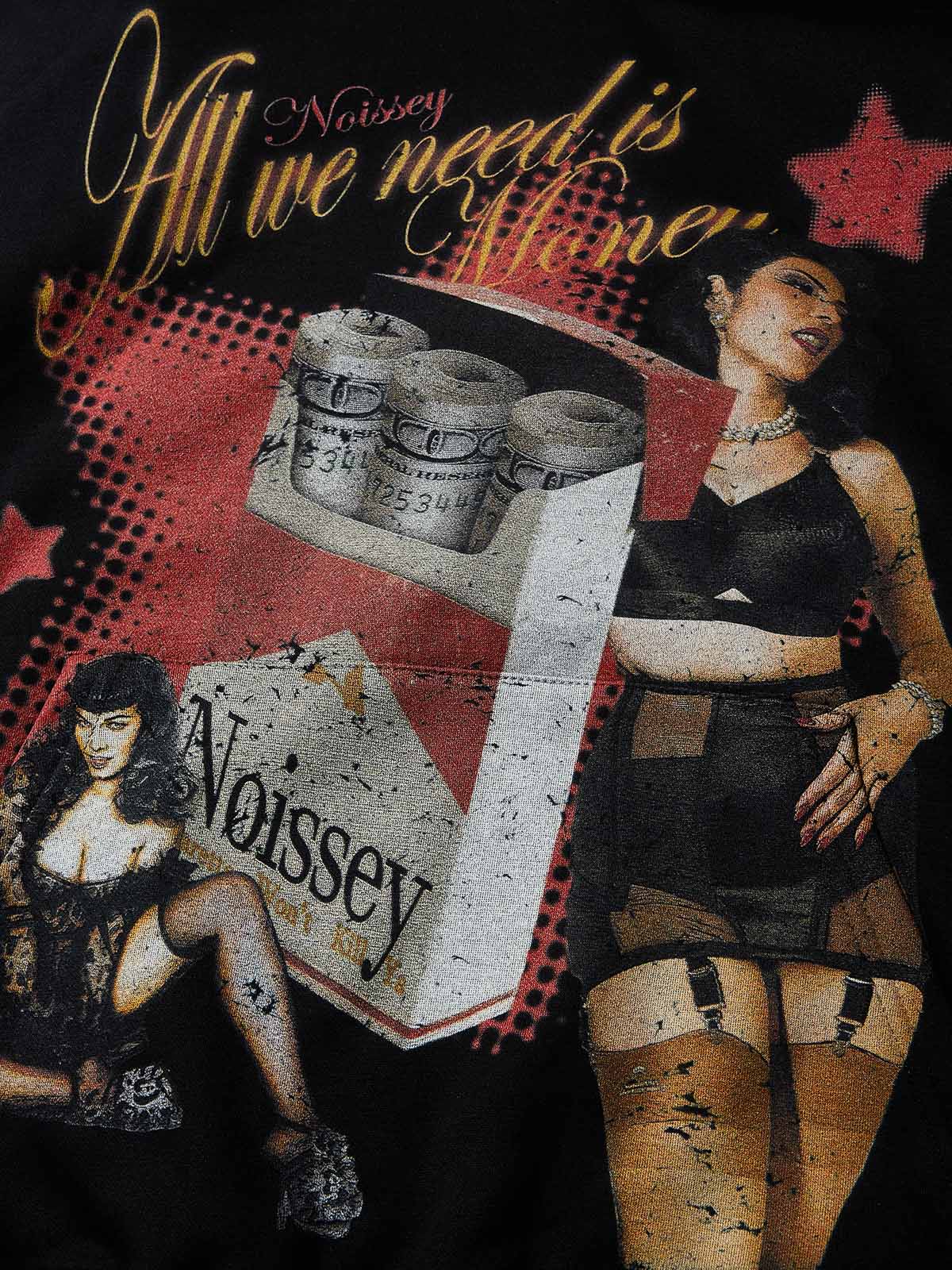 All we need is money! Red glittering diamond tech-fabric hoodie