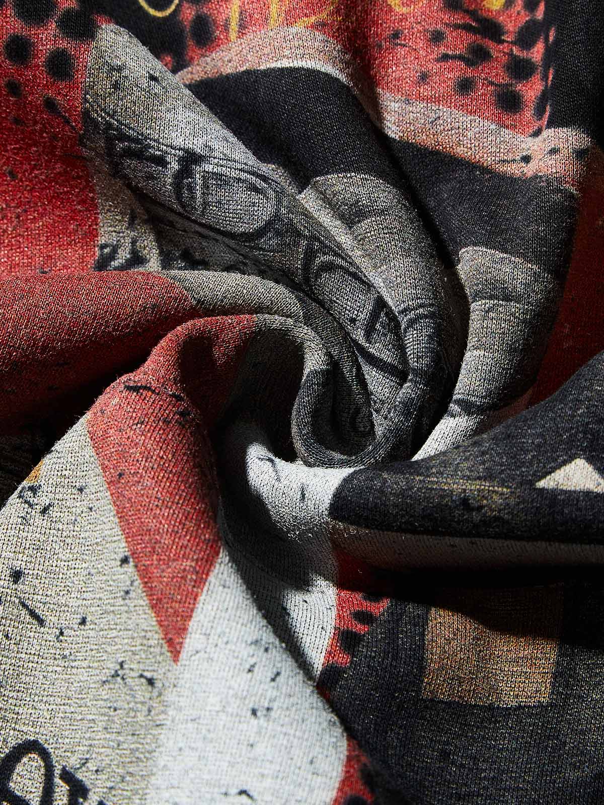 All we need is money! Red glittering diamond tech-fabric hoodie