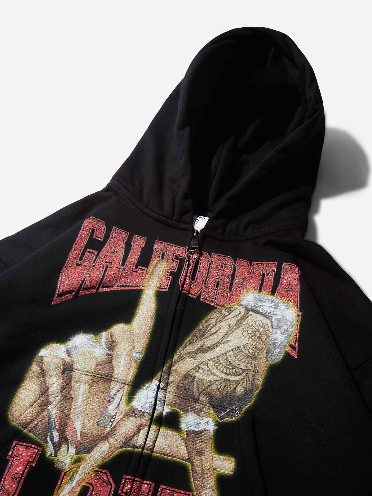 California Love! Black warm hoodie