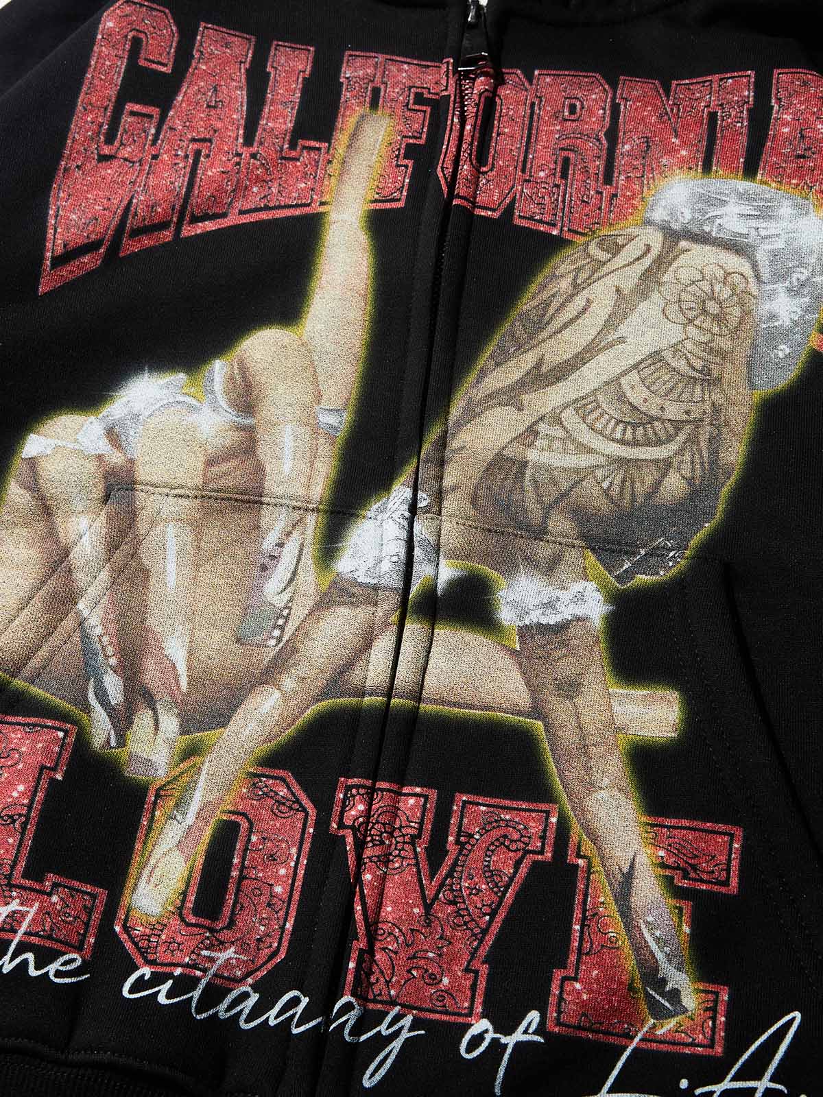 California Love! Black warm hoodie