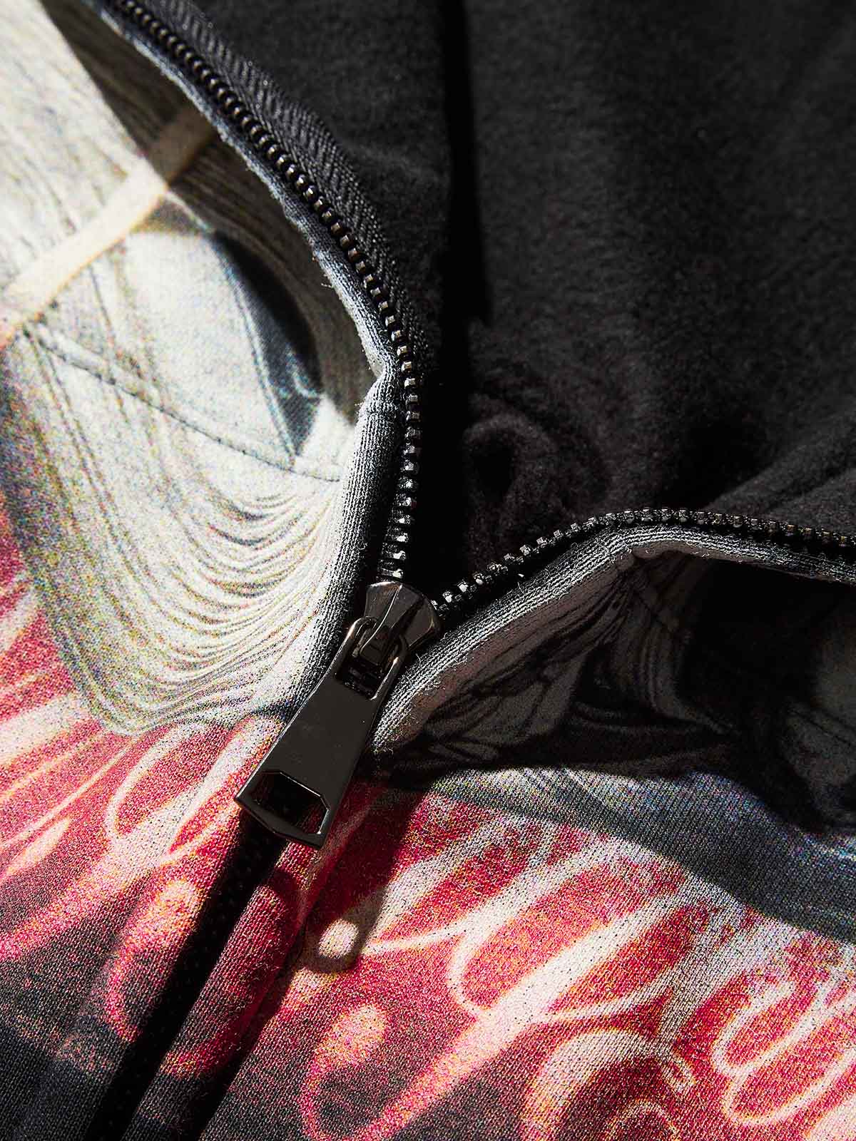 Money-Biting Lip Diamond Grills Warm Zip-Up Hoodie