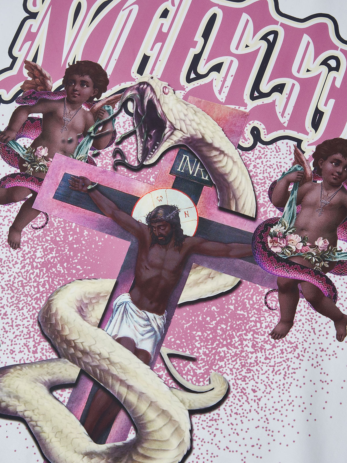 Jesus and Black Little Angel Printed T-shirt