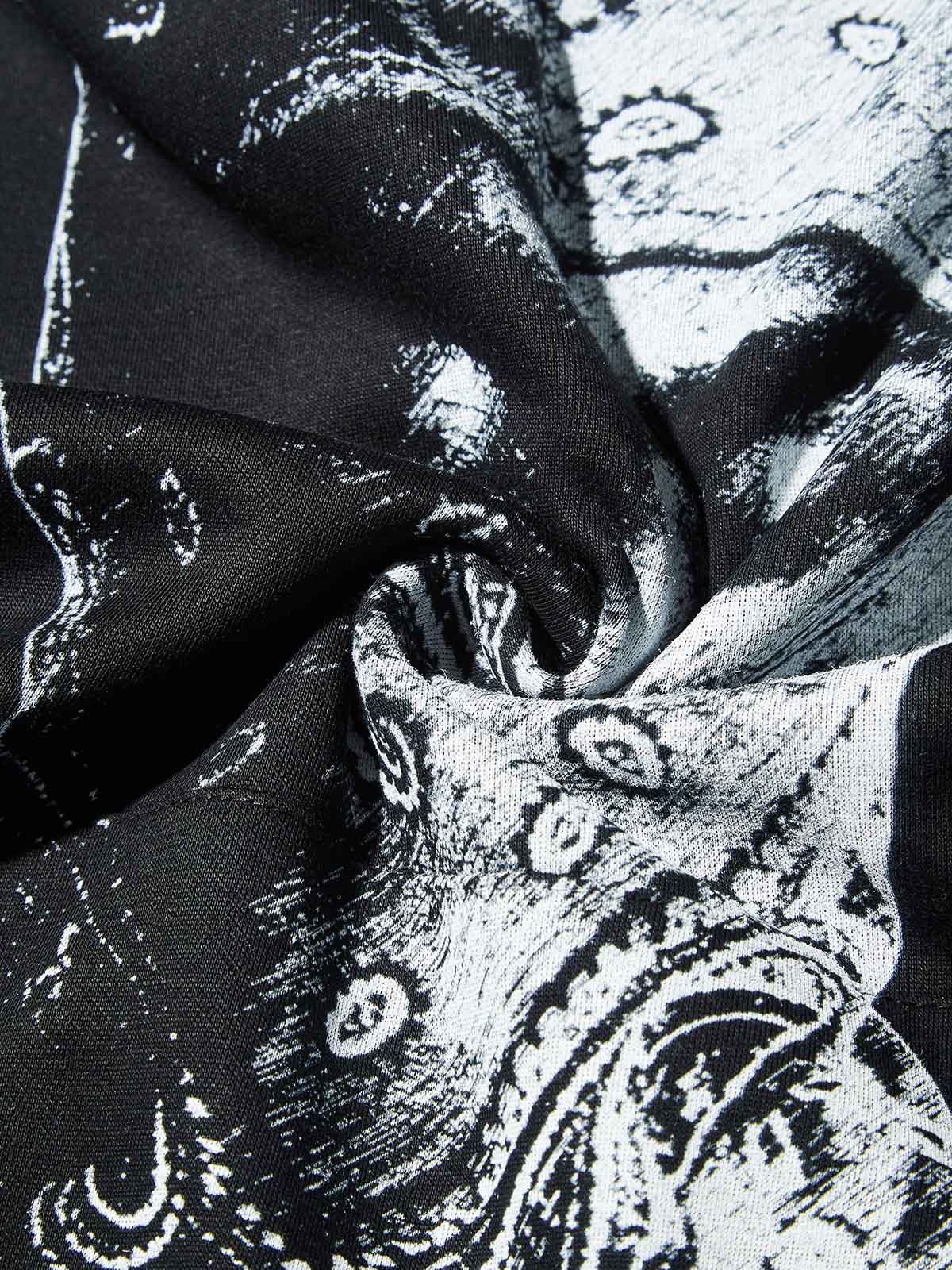 Paisley Balaclava Diamond Necklace Tech Fabric Hoodie