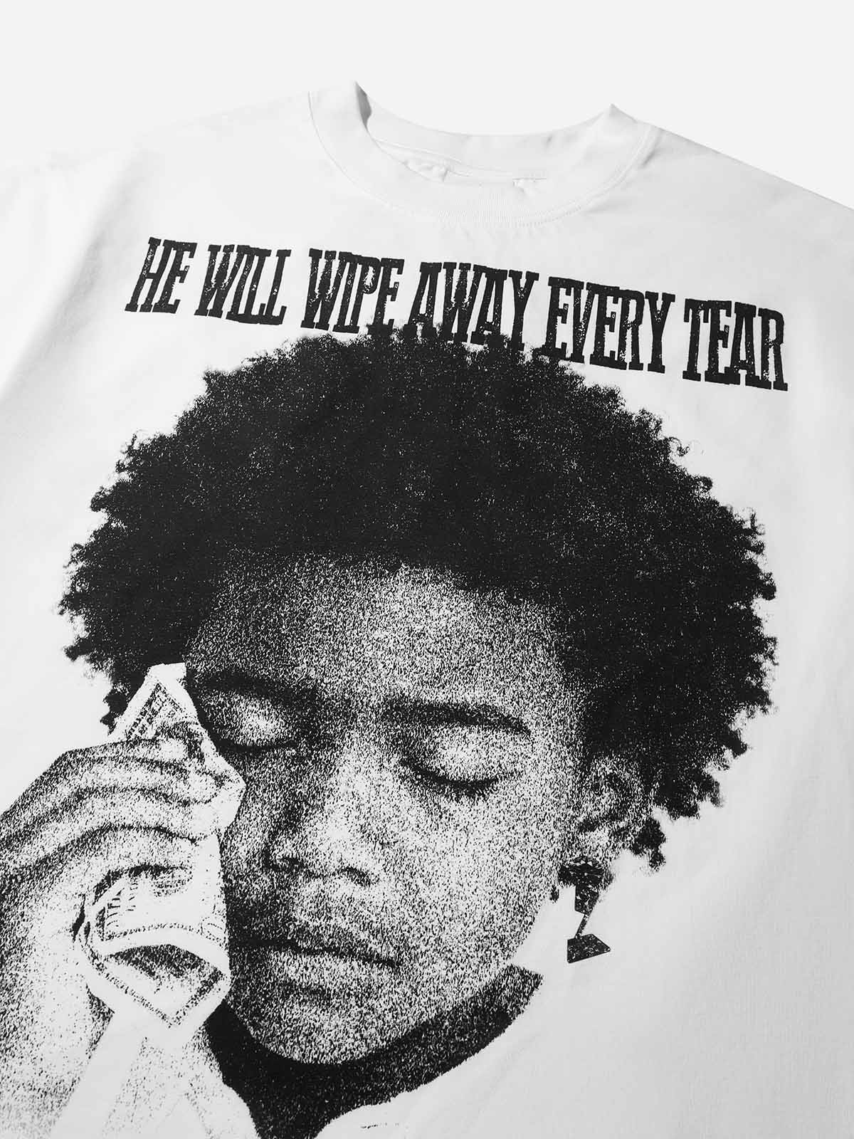 "Wiping Tears with Money" Boy Print T-shirt