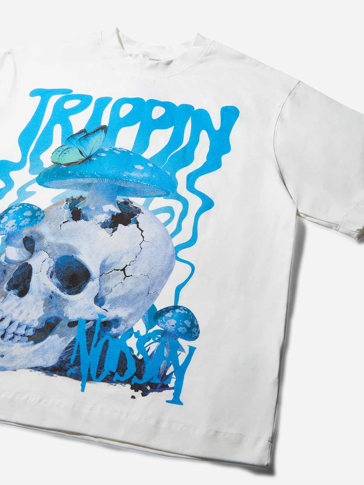 Hallucinogenic Mushroom Oversized Black & White Print T-Shirt