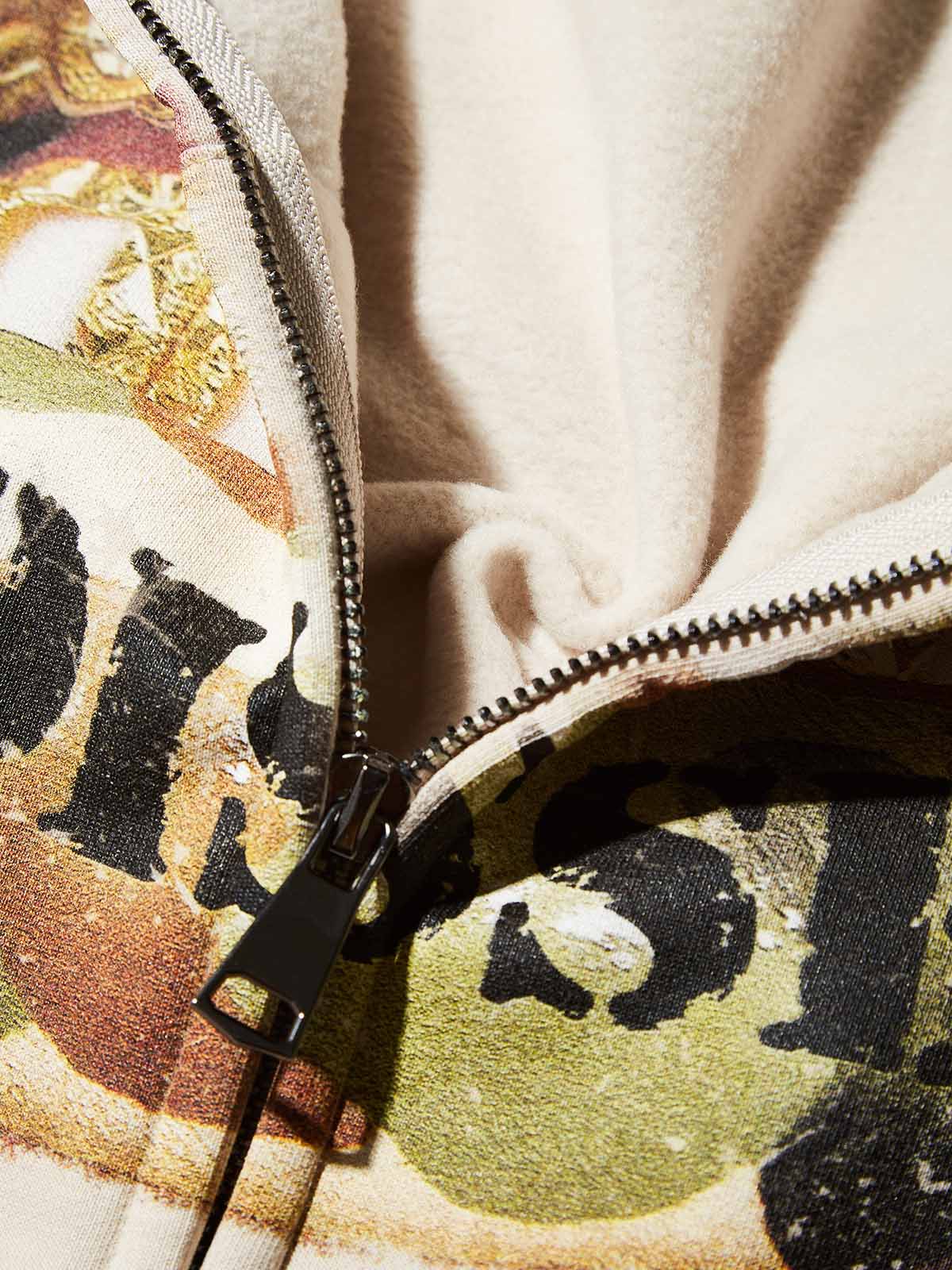 Camouflage Lips Gold Grills Shell-colored Warmth-keeping Hoodie