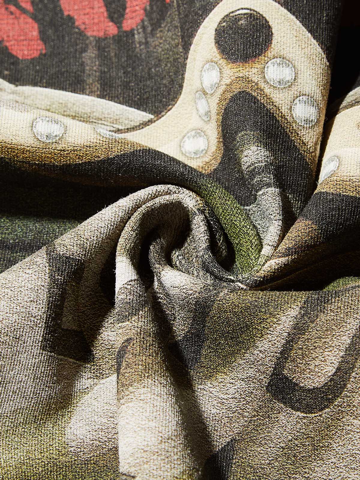 Camouflage Desert Art Headscarf Print Boxy Oversized T-shirt