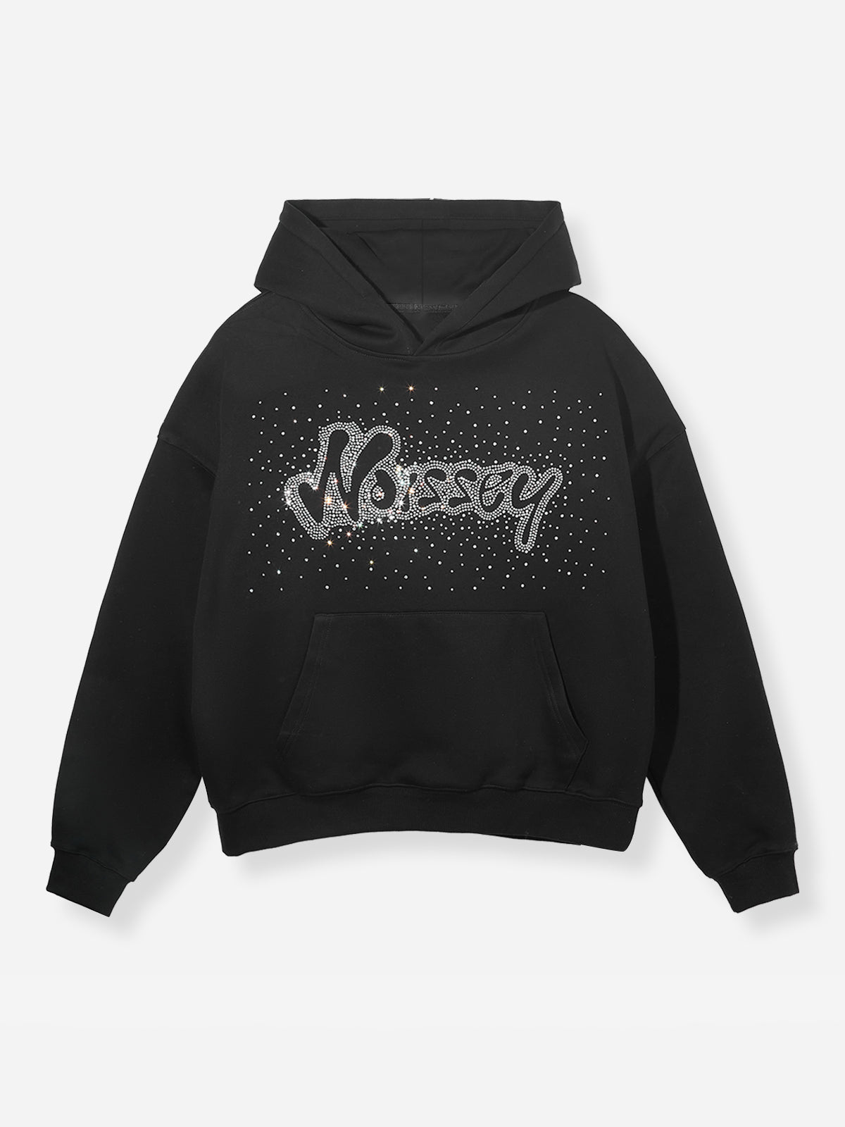 Noissey Rhinestone Logo Glitter Boxy Hoodie