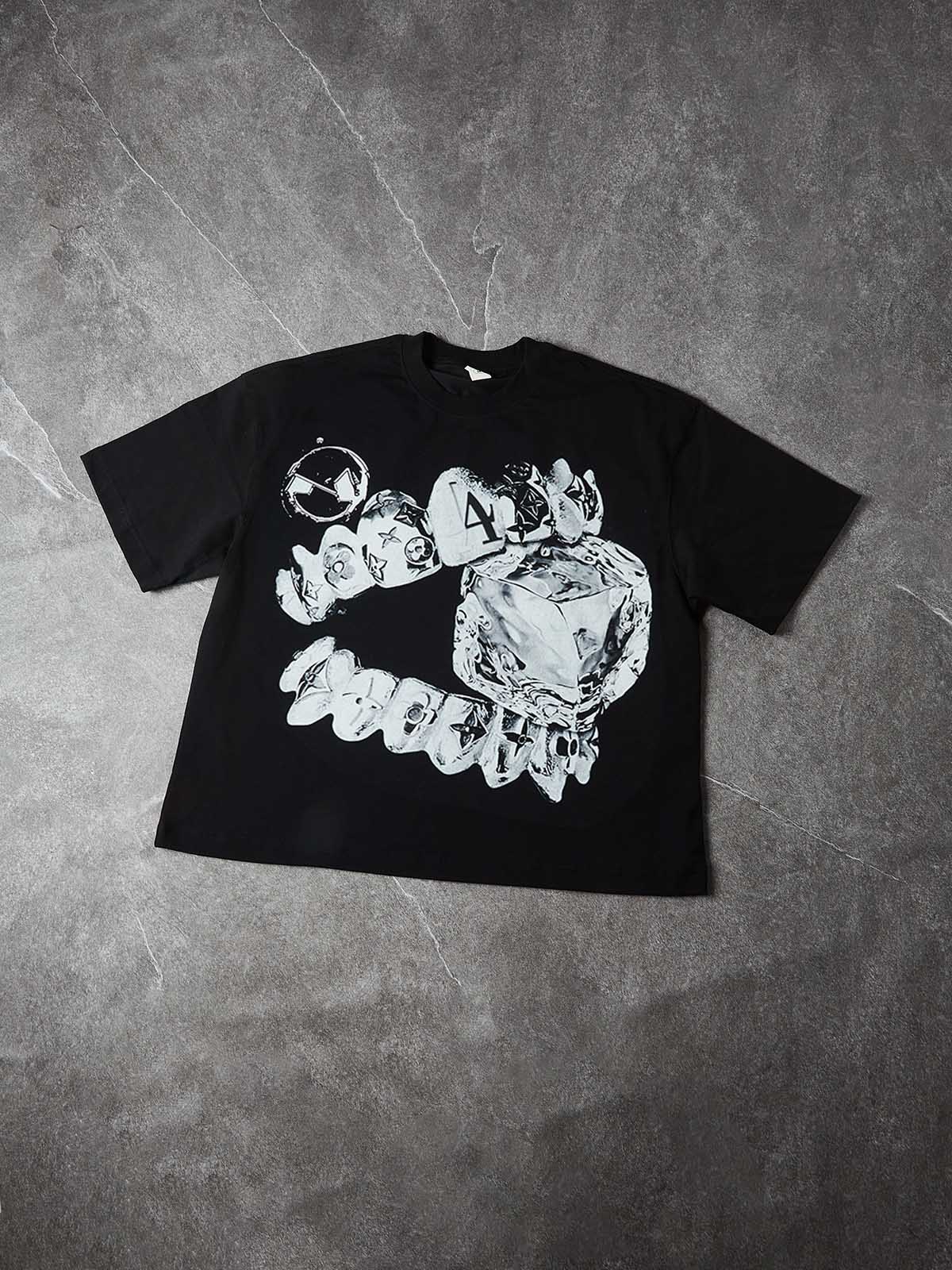 NOISSEY "Liquid Metal" Diamond Teeth Cooling Boxy Oversized Tee