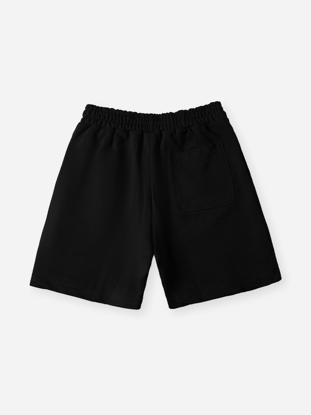 NOISSEY "Monochrome Bandana" Paisley Graphic Heavyweight Wide-Leg Sweat Shorts