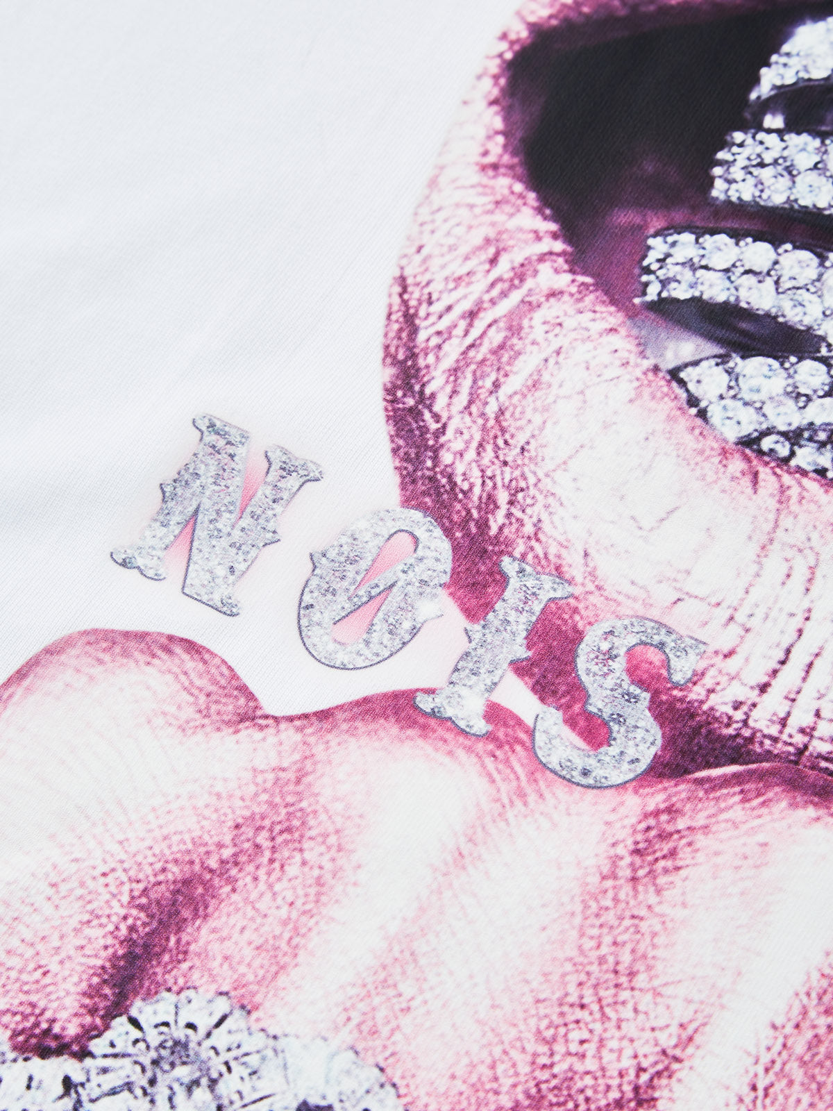 BOUNCE BACK© Pink Silver Diamond-Rich Printed T-shirt