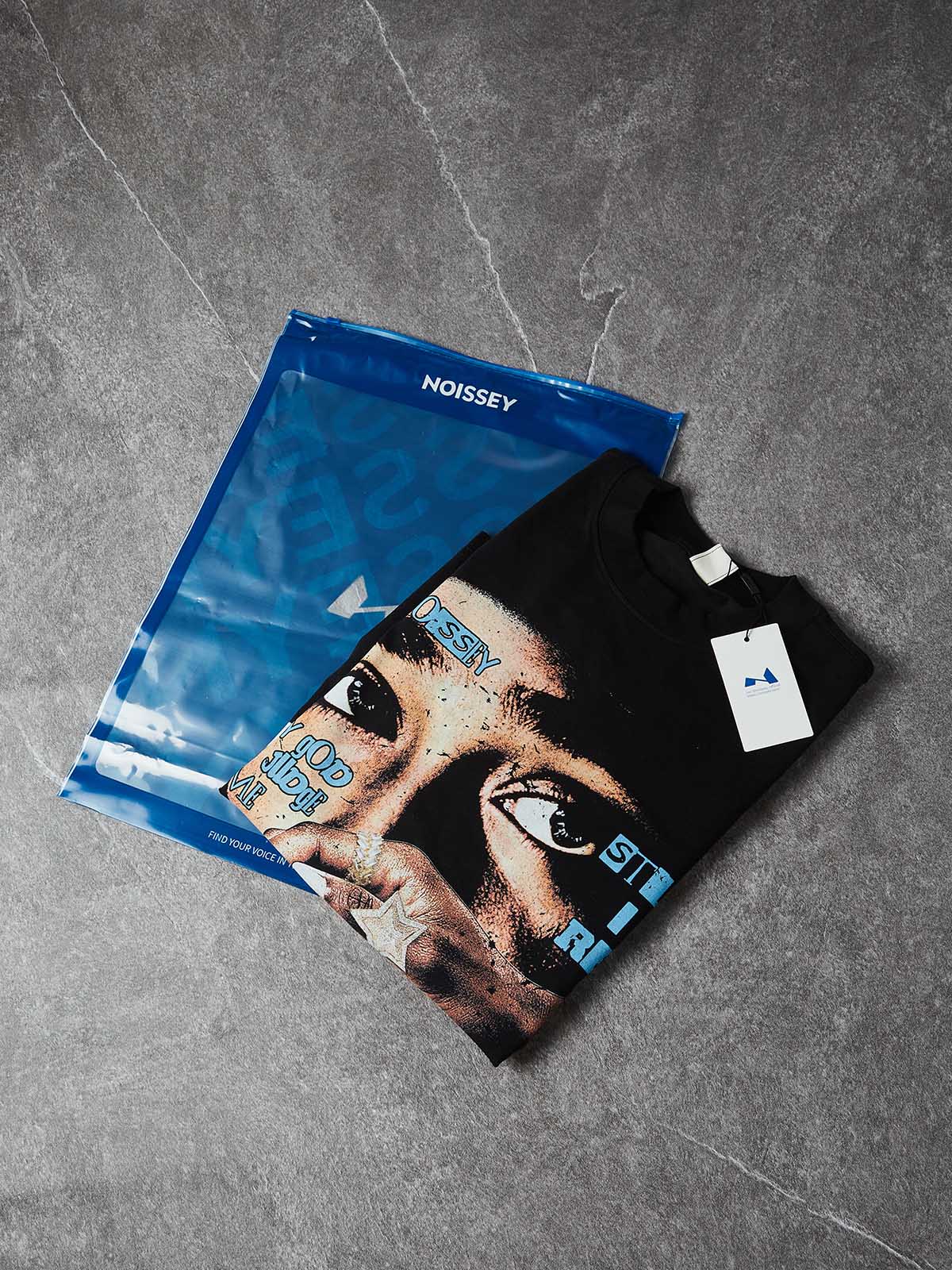NOISSEY "Only God Can Judge Me" Immortal Legend Faith Angel Art Print Heavyweight T-Shirt - Pitch Black