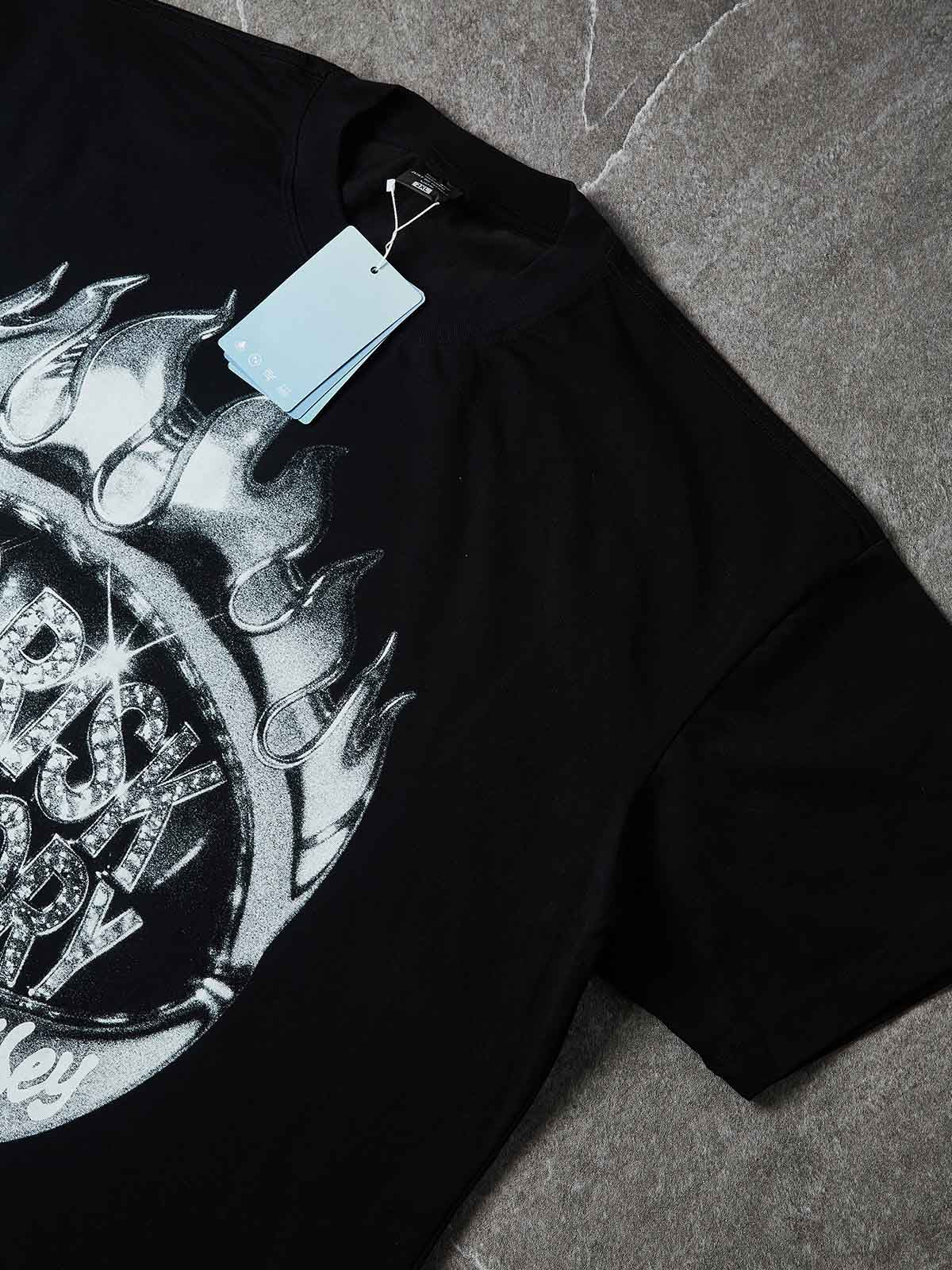 NOISSEY "Metal Flame" No Risk No Story Graphic Oversized Tee - Onyx Black