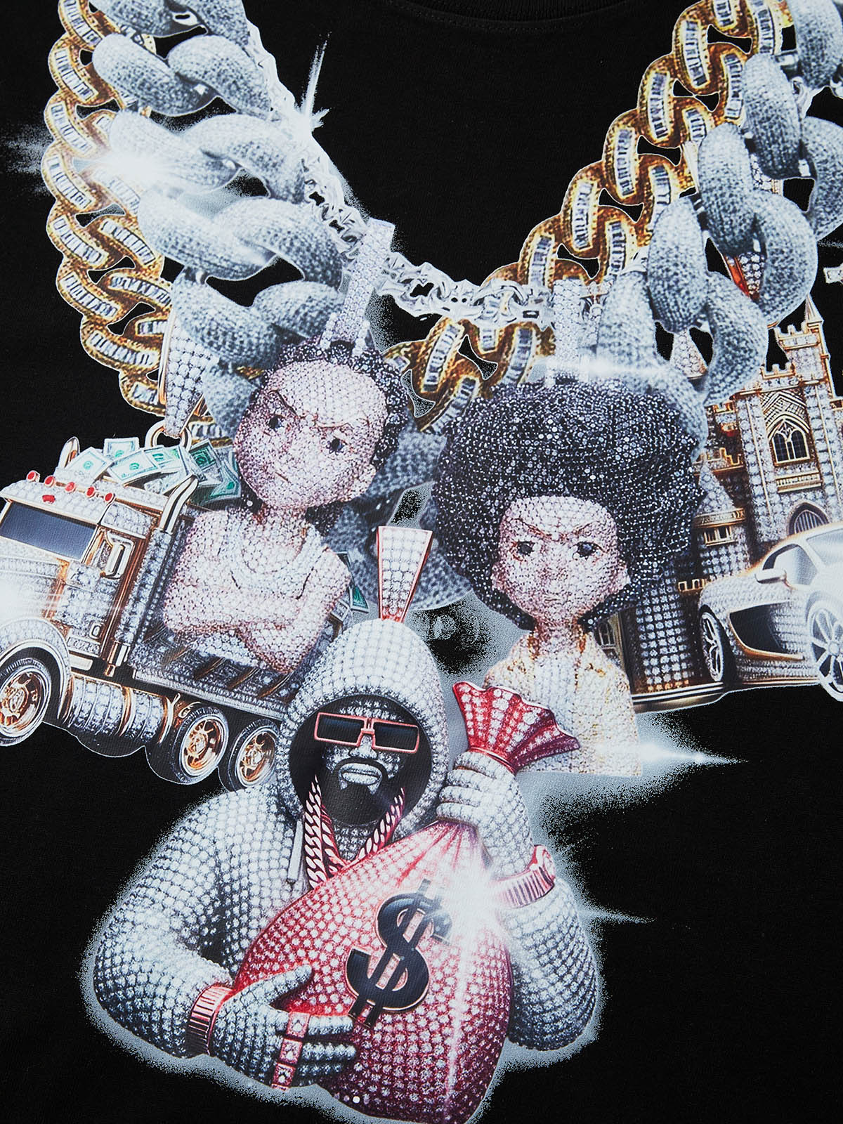 BOUNCE BACK© exclusive diamond necklace print T-shirt