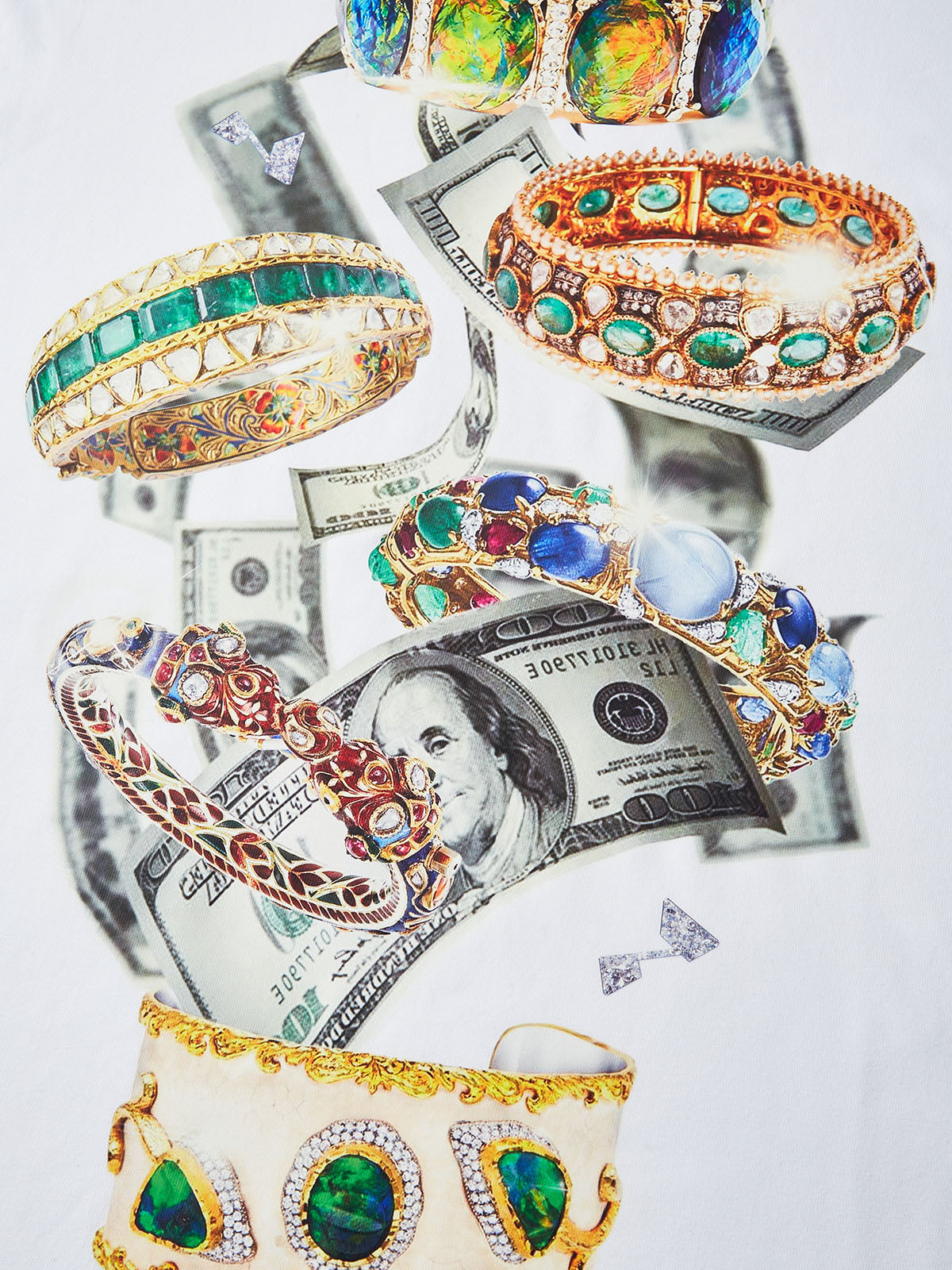 BOUNCE BACK© luxury with our Money Splash Print T-shirt