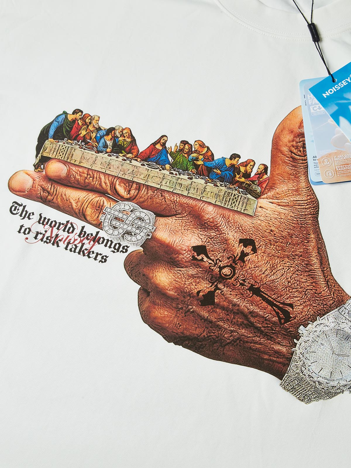 NOISSEY "Risk Takers" The Last Supper Graphic Art Tee - Pure White