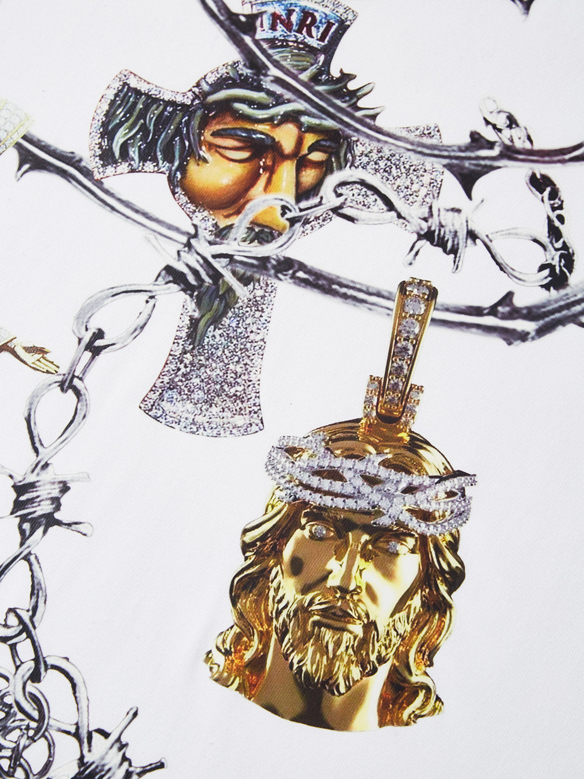 BOUNCE BACK© Jesus cross necklace print T-shirt