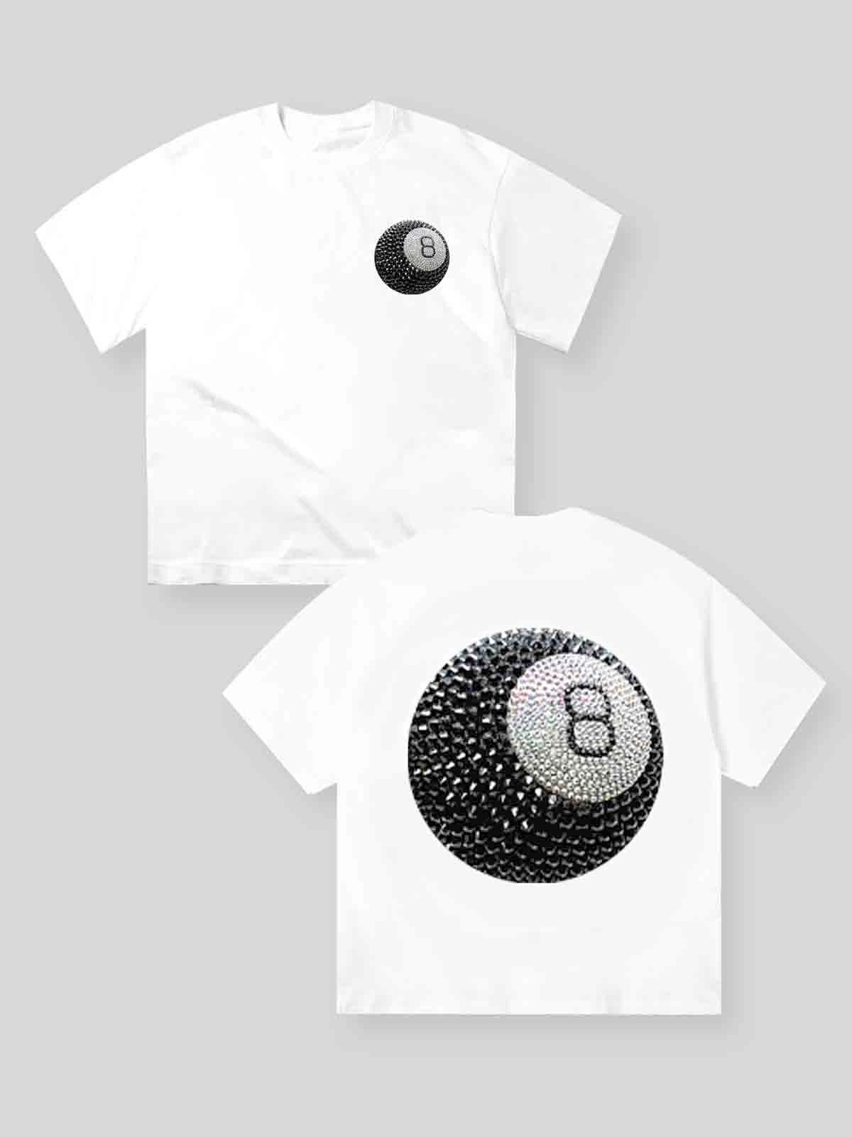 Rhinestone Billiard ⑧ Printed T-shirt