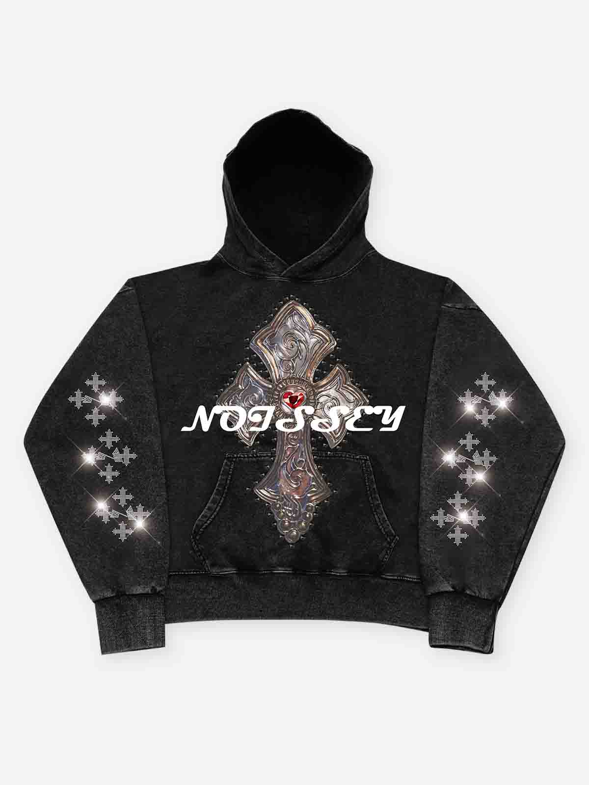 Noissey Diamond Cross Print Pullover Hoodie