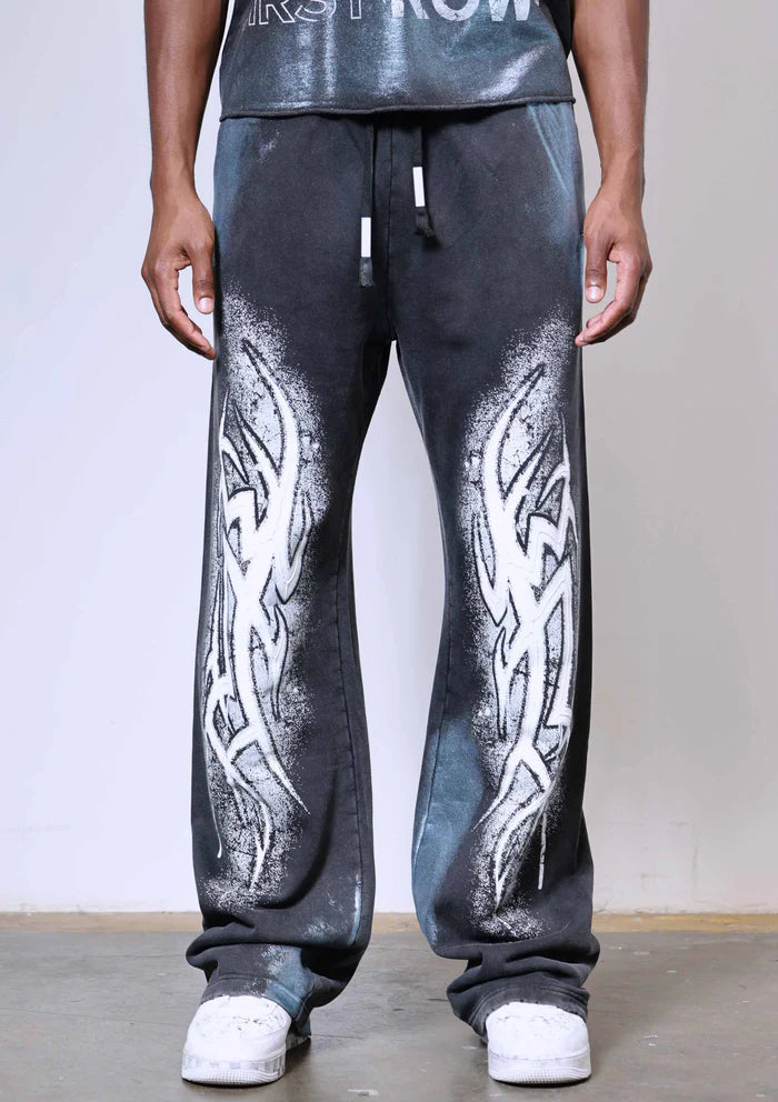 First Row Y2K Tribal Baggy Jogger