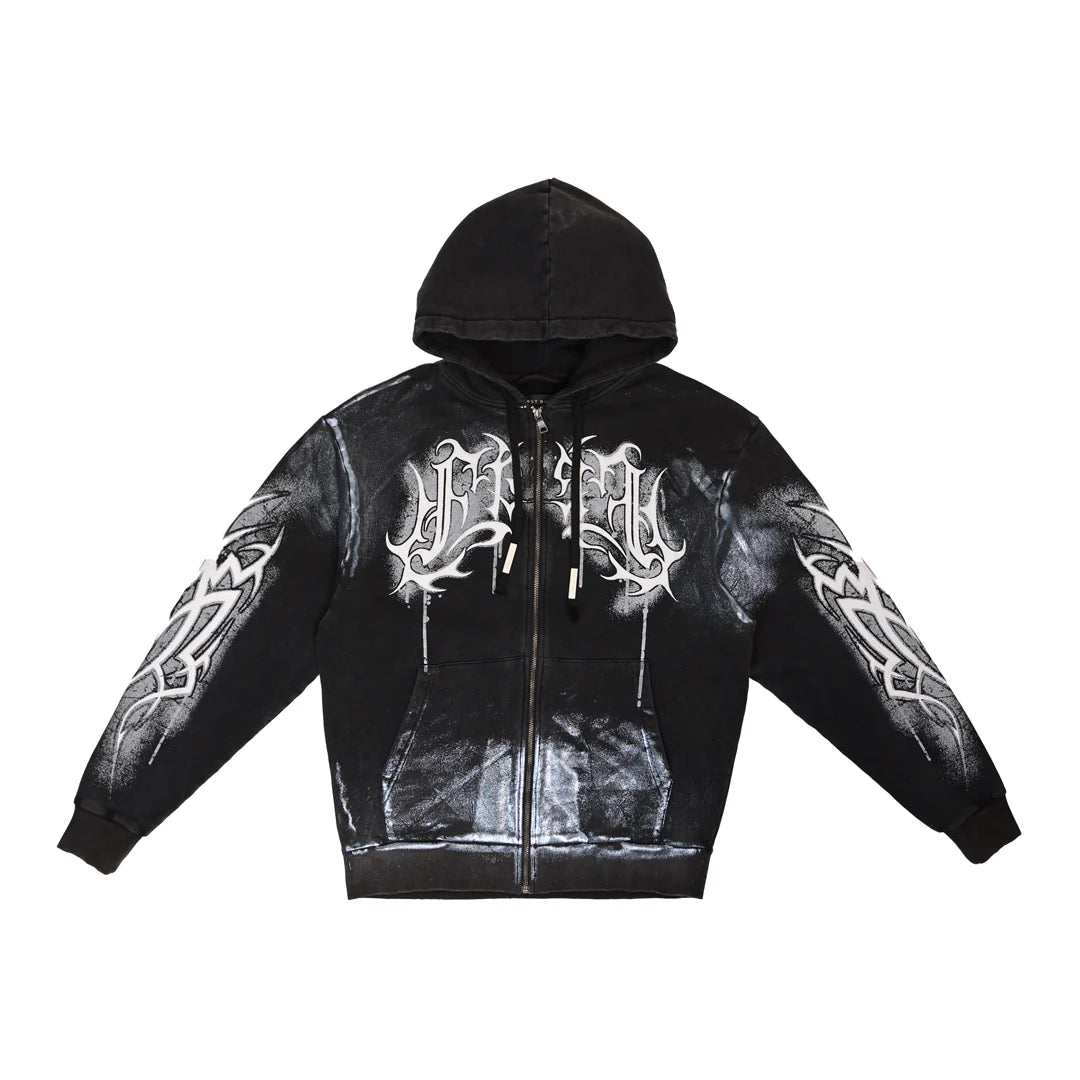First Row Y2K Tribal Full Zip Hoodie