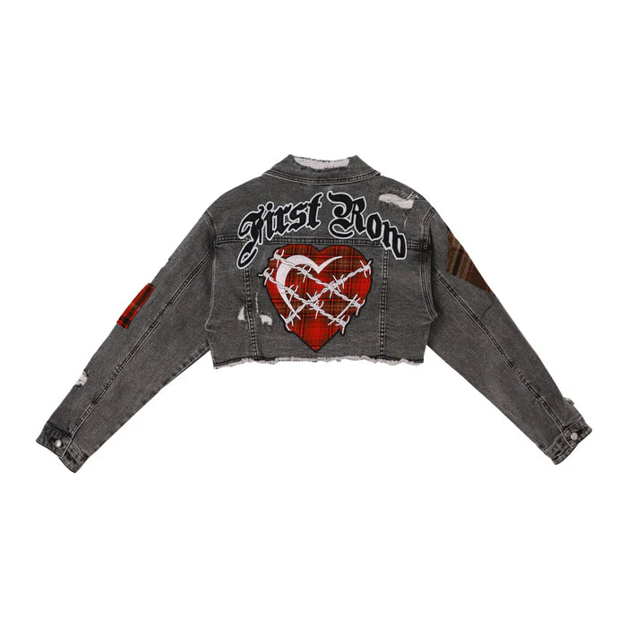 First Row Denim Jacket Woman Grey