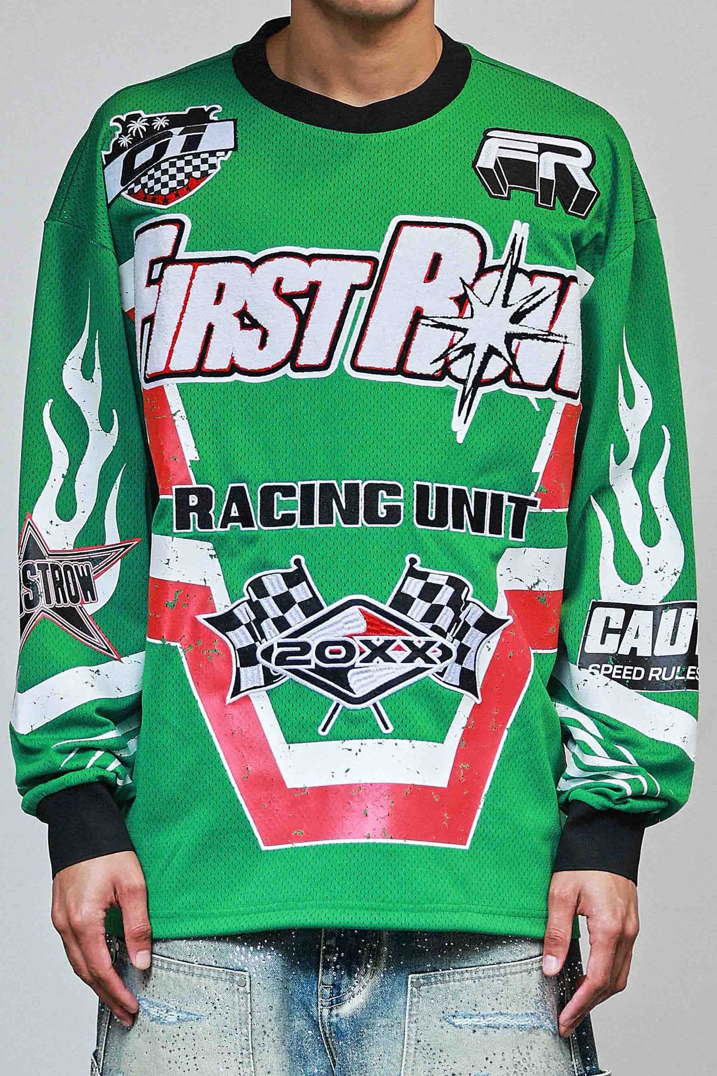 First Row Long Sleeve Jersey " Hard Racing Green "