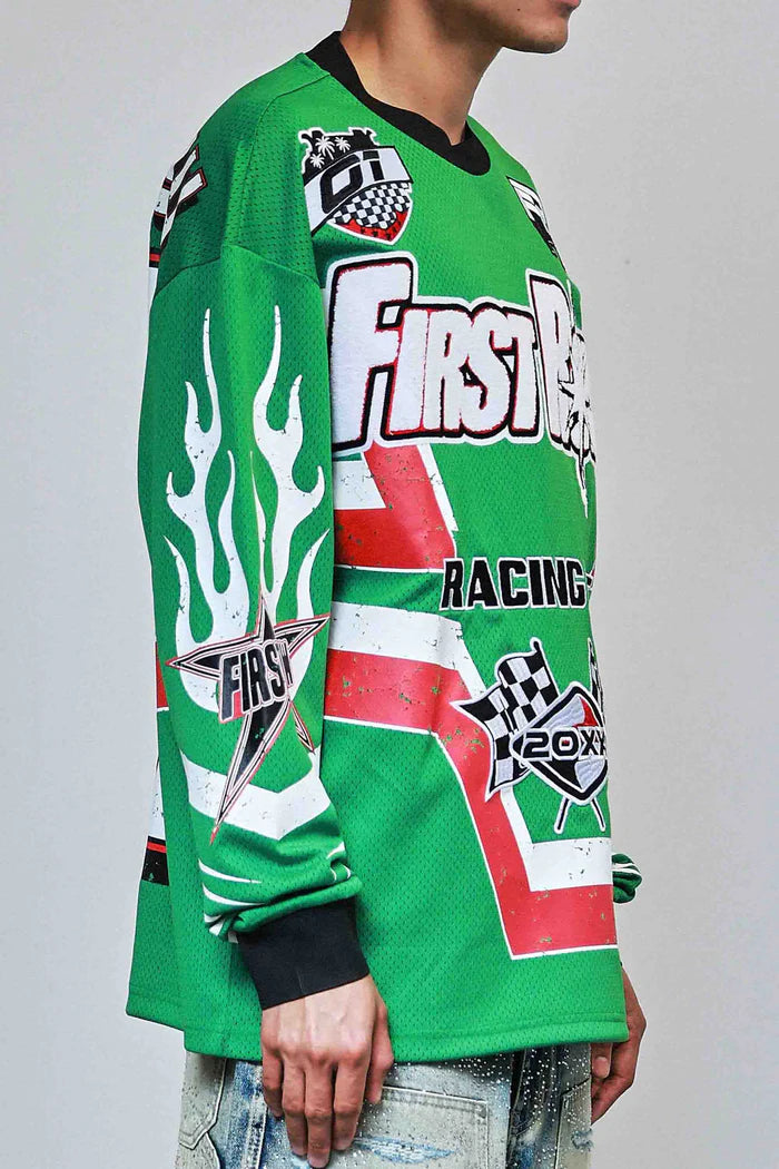 First Row Long Sleeve Jersey " Hard Racing Green "