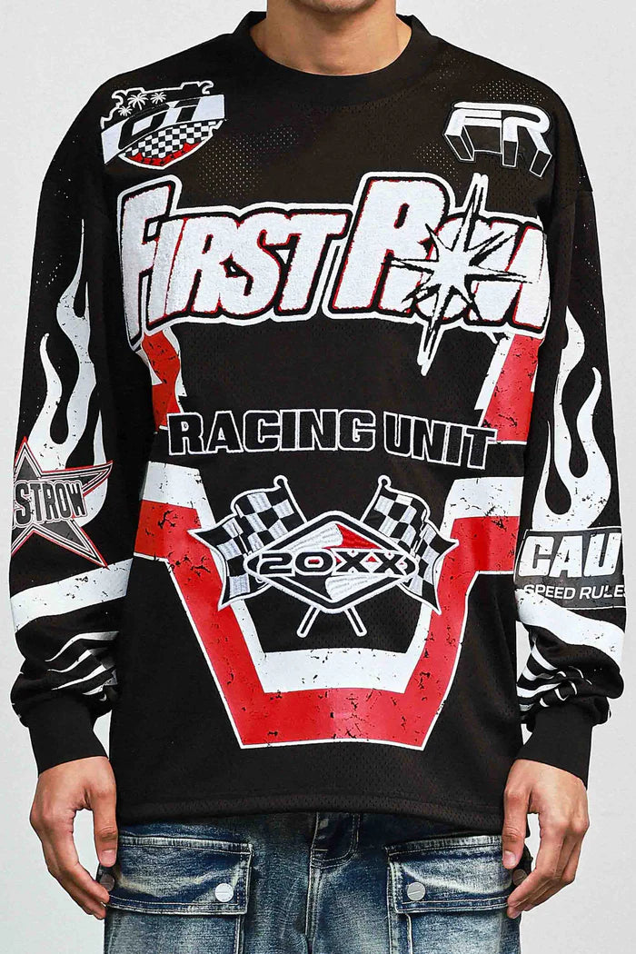 First Row Long Sleeve Jersey " Hard Racing Black "