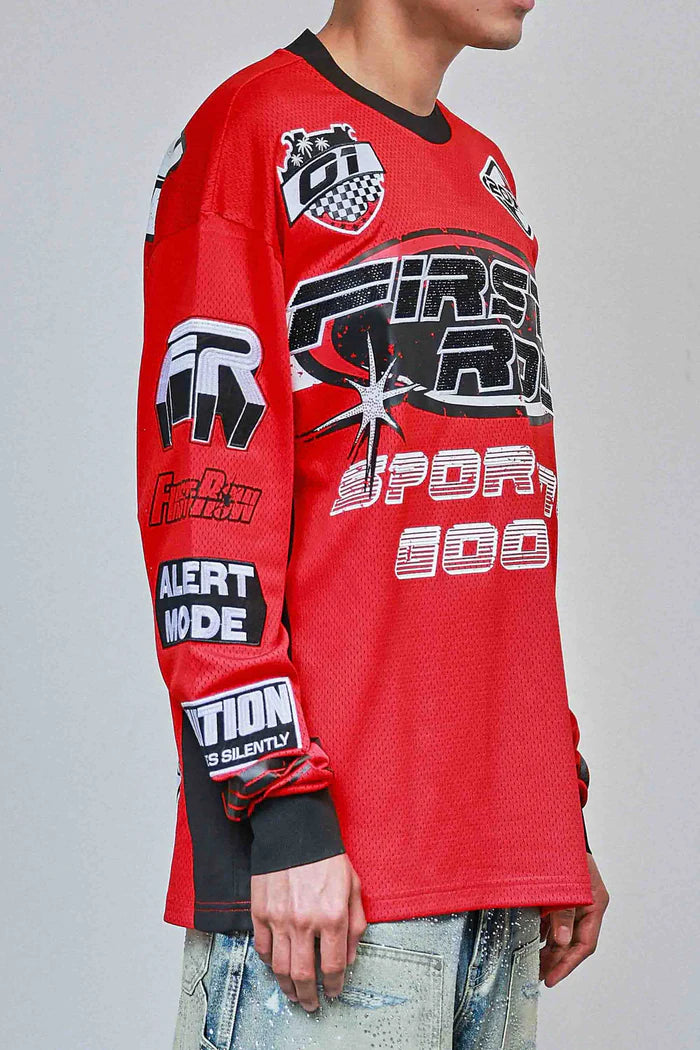 First Row Long Sleeve Jersey " Speed Rules Red "