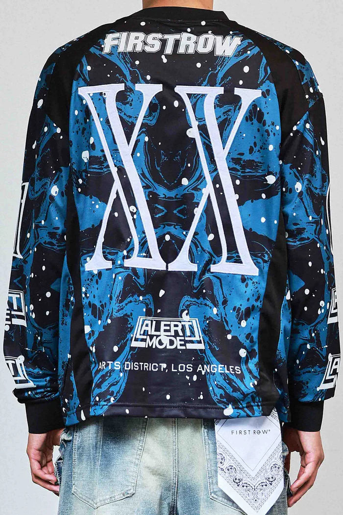 First Row Long Sleeve Jersey " Heart Of Chaos Blue and Black "