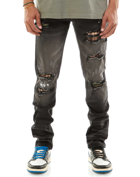 KNDK Plaid Jeans ‘Black’