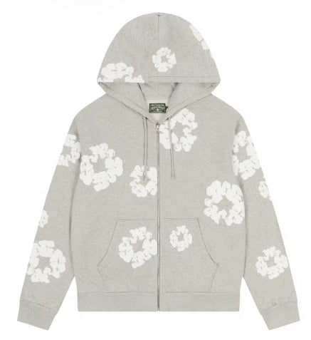 Denim Tears Grey Zip Up Hoodie