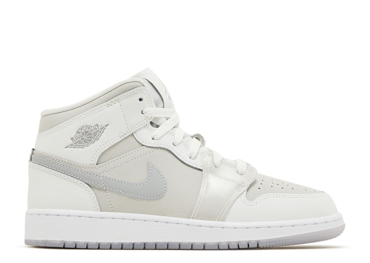 Jordan 1 Mid Summit white metallic silver GS