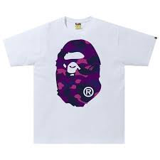 Bape Big Head Purple White Tee
