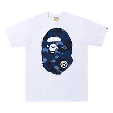 Bape Big Head Navy White Tee