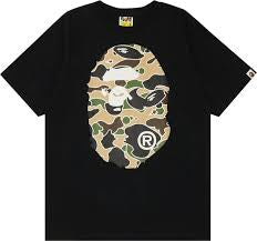 Bape Big Head yellow Camo Black Tee
